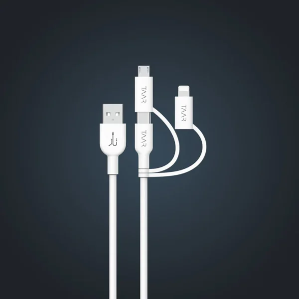 Taar Fusion Cord 3-in-1 Cable 1 m — Premium TPE, 4A