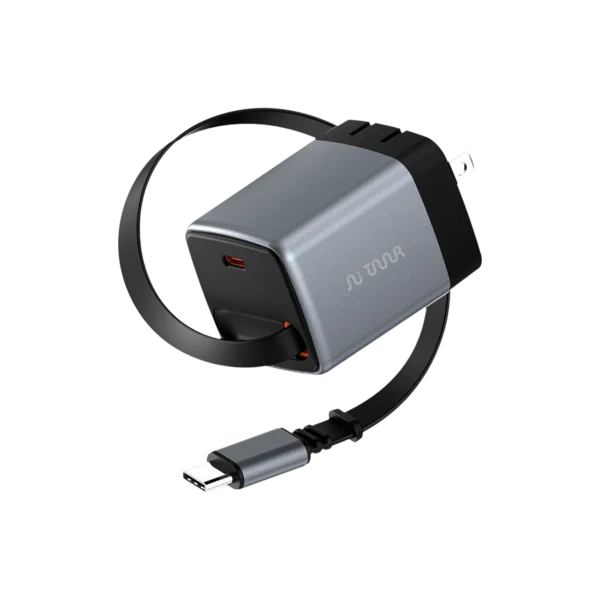 Taar OMI 45W PD Fast Charger with Retractable USB-C Cable – GaN