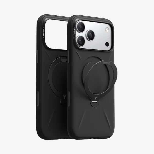 Torras Ostand Q3 Silicone Cover for iPhone 17 Pro Max Black – X00FX2591