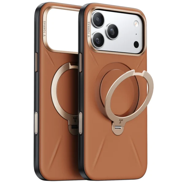 Torras Ostand Q3 VegSkin Case iPhone 17 Pro Max — Kickstand & 10ft Drop