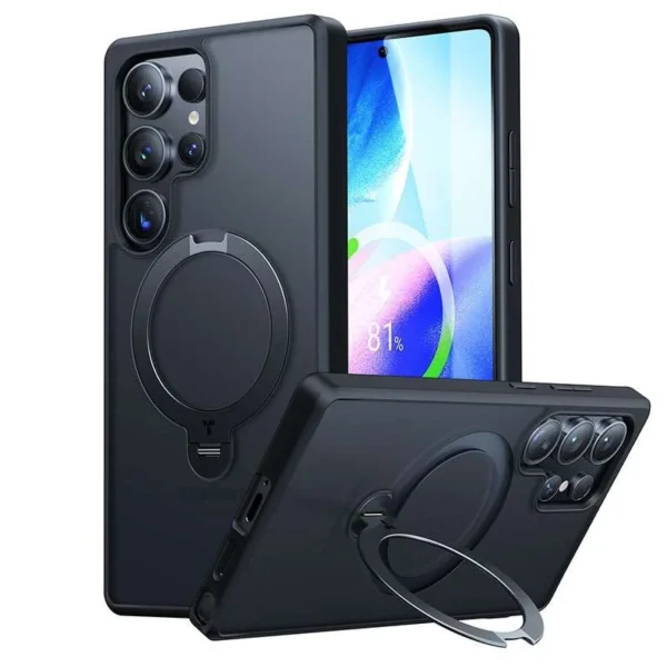 Torras Ostand Spin Magnetic Case for Samsung Galaxy S25 Ultra — Black