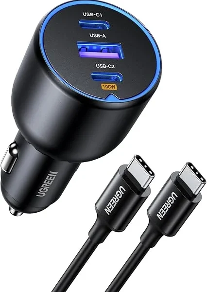 UGREEN 130W 3-Port USB-C PD Fast Car Charger – 55336