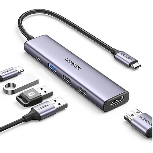 UGreen 15597 CM511 5-in-1 USB-C Hub — 4K@60Hz HDMI, 100W PD, 3× USB 3.0