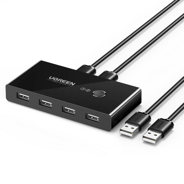 UGreen 2-In 4-Out USB 2.0 Sharing Switch for Two PCs – 30767