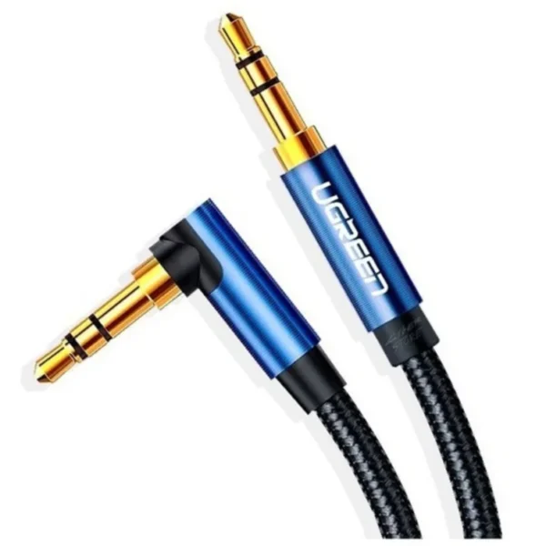 UGREEN 3.5mm Male to Male Audio Cable — Gold Plated, Braided, 3 m (Blue)