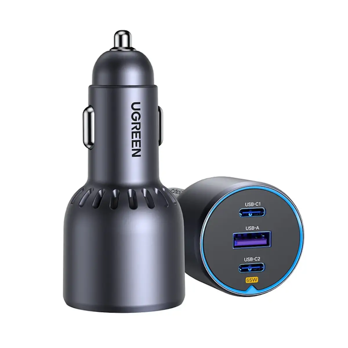 UGREEN 35024/20467 – 75W Car Charger (Dual USB-C + USB-A, PD 3.0, QC 4.0+, PPS)
