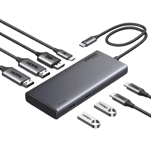 UGREEN 35625 8-in-1 USB-C Dock — Triple 4K Display, 10Gbps, 100W PD