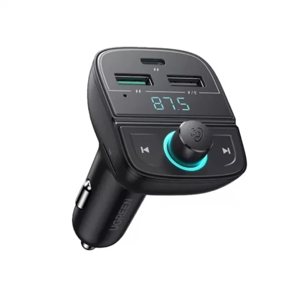 UGREEN 80910 Bluetooth FM Transmitter Car Adapter — PD & QC 3.0 Charger
