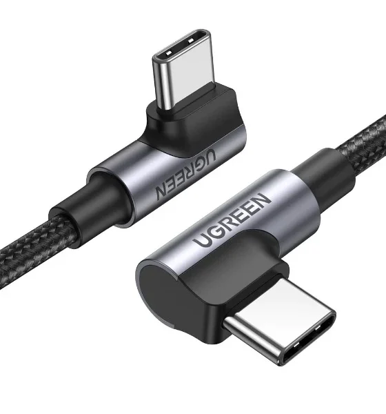 UGREEN Angled USB-C to USB-C 100W Braided Cable — 90° L-Shape