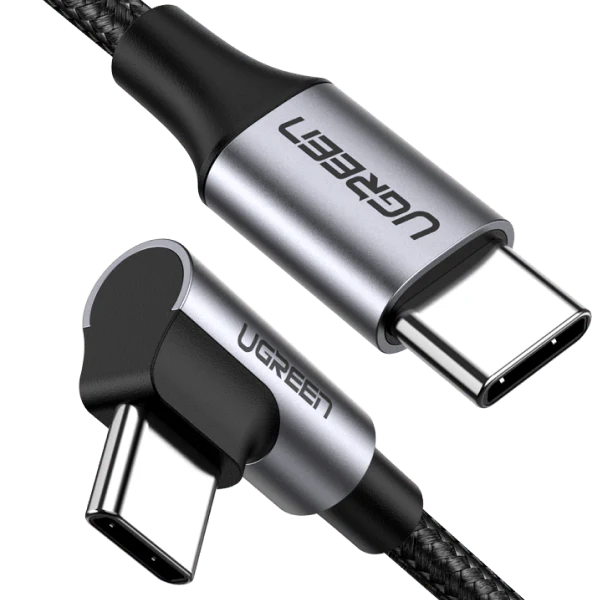 UGreen 60W Right-Angle USB-C to USB-C Cable — PD & Data