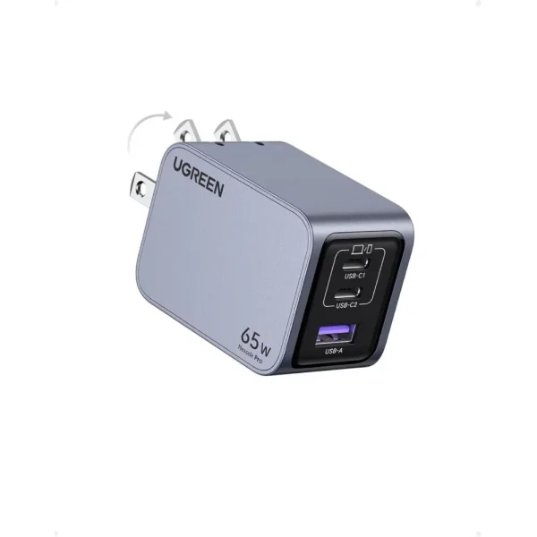 UGREEN Nexode Pro 65W GaN Fast Charger – 3-Port (2× USB-C, 1× USB-A)