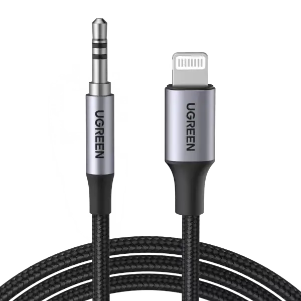UGREEN Lightning to 3.5 mm Aux Cable, Braided 1 m – 70509