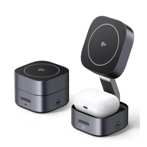 UGREEN MagFlow 35316 – Qi2 2-in-1 Magnetic Foldable Wireless Charger (15W + 5W)