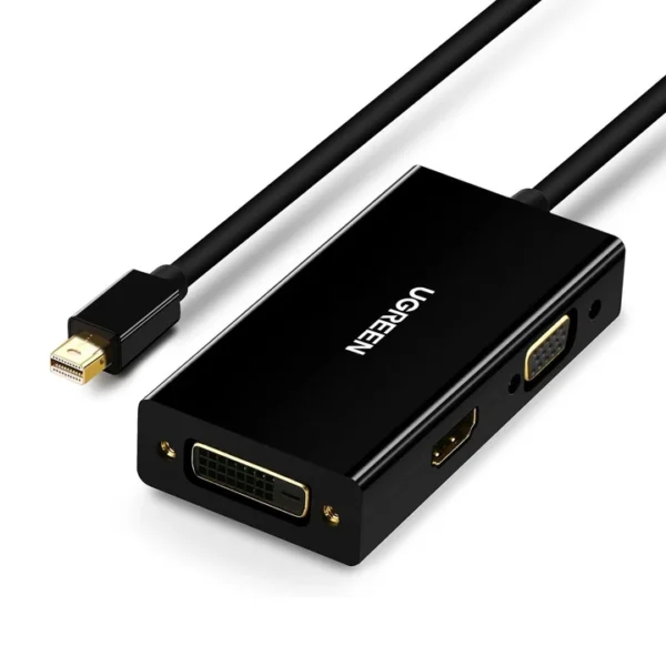 UGREEN Mini DisplayPort to HDMI + VGA + DVI 3-in-1 Converter – 20418