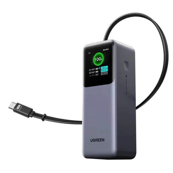 UGREEN Nexode 20000mAh 165W Power Bank with Built-in Retractable USB-C – 55987/95670