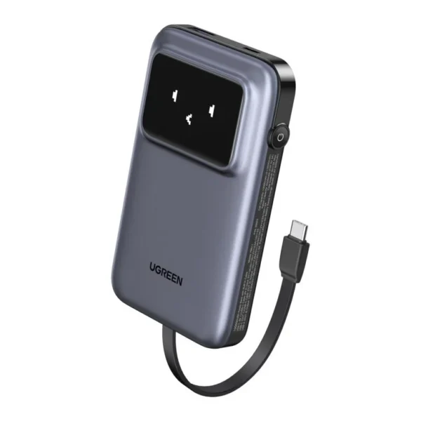 UGREEN UNO Robot 30W Power Bank 10000mAh — Built-In USB-C, 3-Port