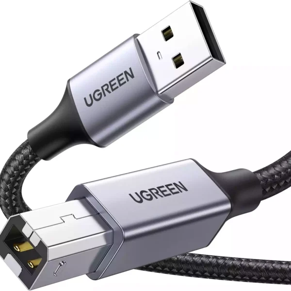 UGREEN USB-A to USB-B 2.0 Printer Cable — Braided, Aluminum, 2 m (80803)