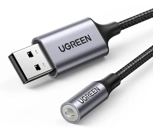 UGREEN USB-A to 3.5mm External Stereo Sound Adapter – 30757