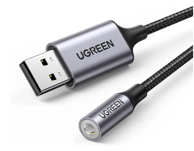 UGREEN USB-A to 3.5mm External Stereo Sound Adapter – 30757