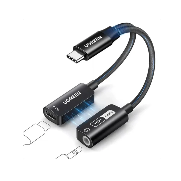 UGREEN USB-C to 3.5mm Audio Adapter with 60W PD Charging – 25837