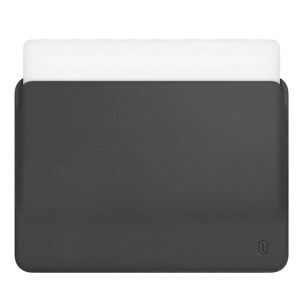 WiWU Skin Pro PU Leather Sleeve 12″ — Adjustable Bracket, Black