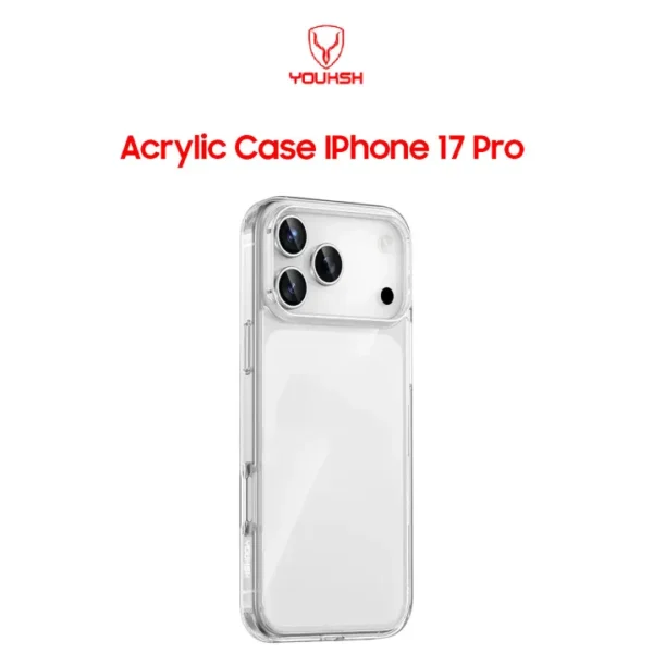 Youksh Acrylic Case for iPhone 17 Pro — Hybrid Clear Shell with Airbag Corners