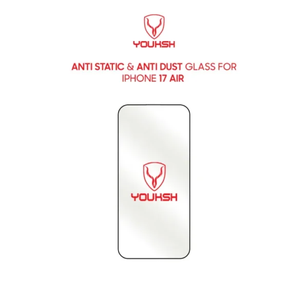 YOUKSH iPhone 17 Air Anti-Static Clear Glass Screen Protector — 0.15mm