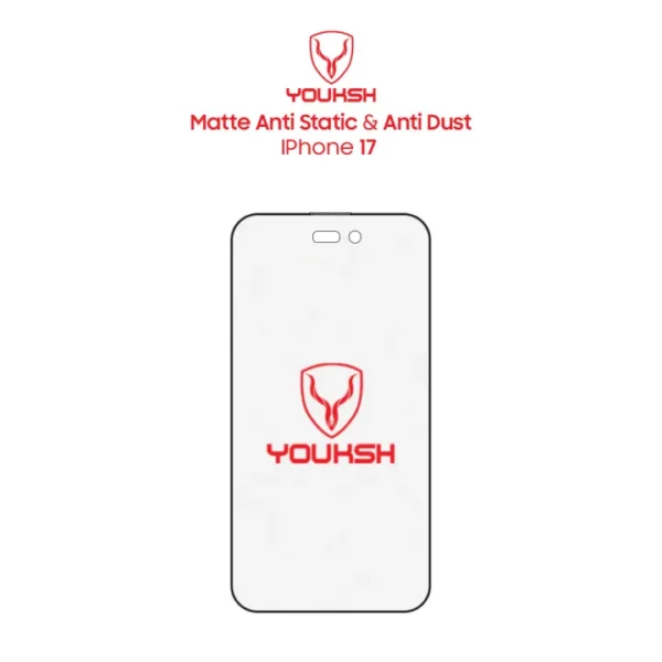 YOUKSH Apple iPhone 17 Matte Anti-Static Glass Protector
