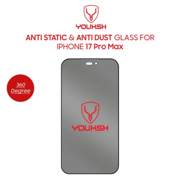 YOUKSH Apple iPhone 17 Pro Max 360 Degree Privacy Glass Protector