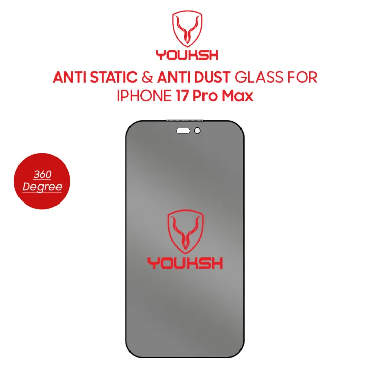 YOUKSH Apple iPhone 17 Pro Max 360 Degree Privacy Glass Protector