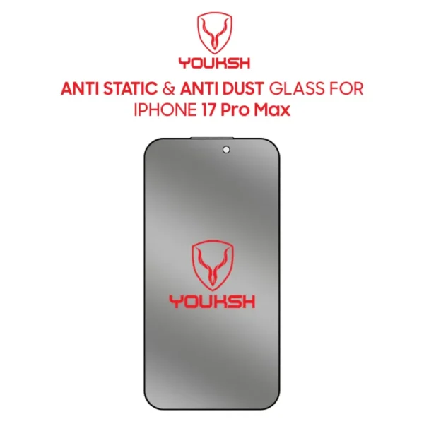 YOUKSH Apple iPhone 17 Pro Max Privacy Glass Protector — Military-Grade Privacy Glass