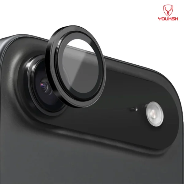 Youksh iPhone 17 Air Camera Ring Lens Protector — 9H Tempered Glass