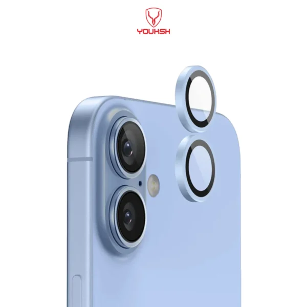 Youksh iPhone 17 Camera Ring Lens Protector — 9H Tempered Glass