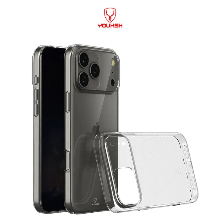 Youksh iPhone 17 Pro Max Transparent Jelly TPU Case — 1.5mm Slim Shock Protection - Image 3