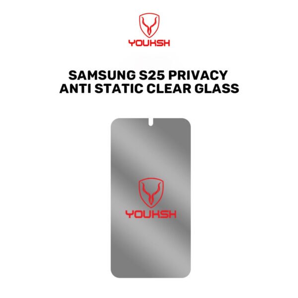 Youksh Samsung Galaxy S25 Privacy Anti-Static Clear Glass Protector