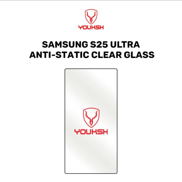 Youksh Samsung Galaxy S25 Ultra Anti-Static Clear Tempered Glass Protector