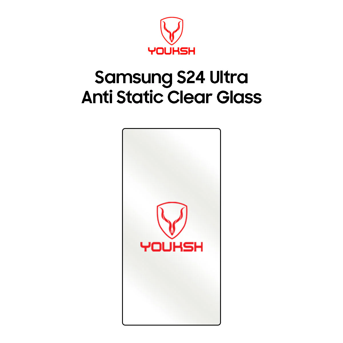 Youksh Samsung Galaxy S24 Ultra Anti-Static Clear Tempered Glass