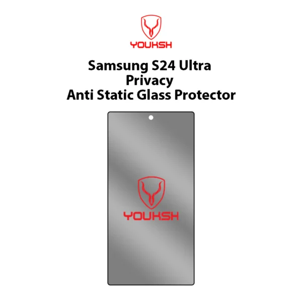 Youksh Privacy Tempered Glass Screen Protector for Samsung Galaxy S24 Ultra