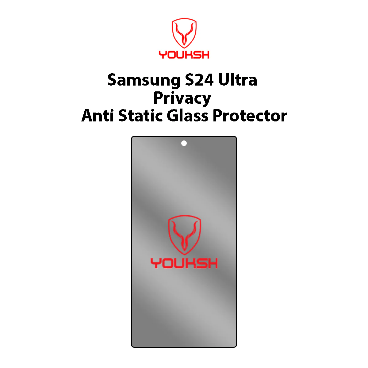 Youksh Privacy Tempered Glass Screen Protector for Samsung Galaxy S24 Ultra