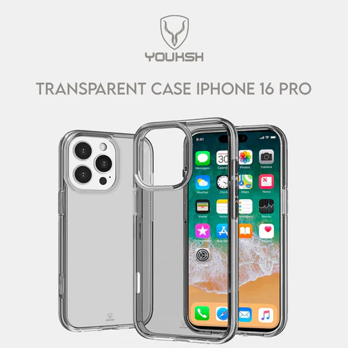 Youksh Transparent Case for iPhone 16 Pro – Wireless Charging, 1.5 mm