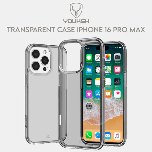 Youksh Transparent Case for iPhone 16 Pro Max – Slim 1.5 mm TPU