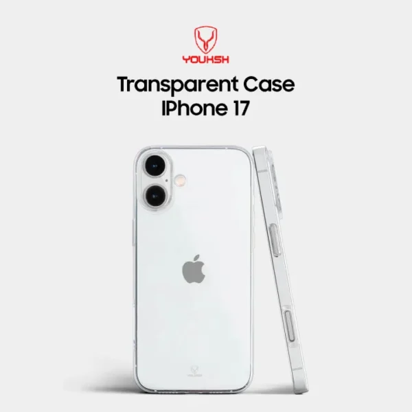 Youksh iPhone 17 Transparent Soft Shock-Proof Jelly Back Cover — 1.5mm Slim