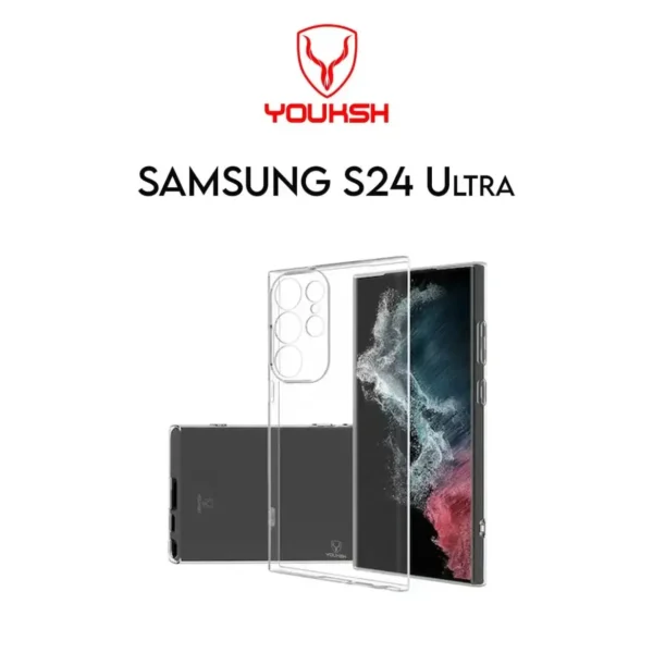 YOUKSH Samsung Galaxy S24 Ultra Transparent Silicone TPU Case